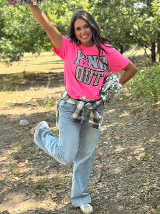Checkered Pink Out Tee