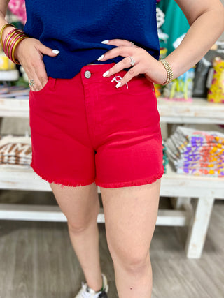 GIRL ON FIRE MIDRISE JUDY BLUE SHORTS