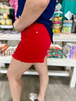 GIRL ON FIRE MIDRISE JUDY BLUE SHORTS