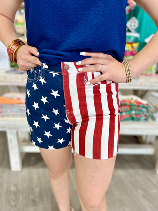 AMERICANA FLAY FRAY JUDY BLUE SHORTS