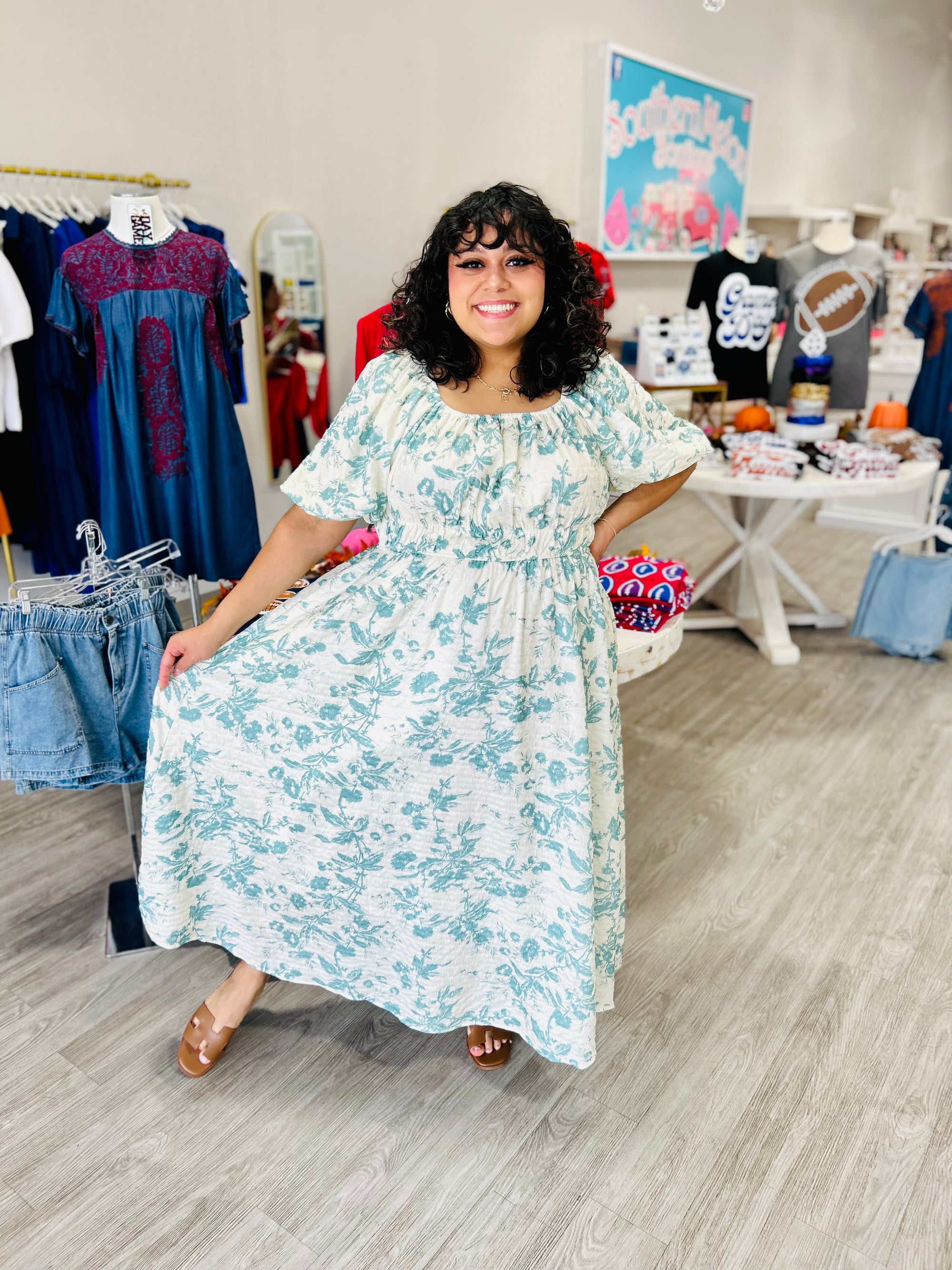 KENNEDY TEAL DRESS