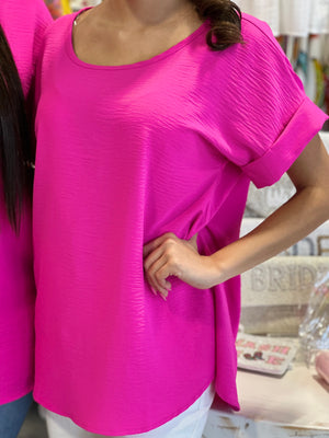 HOT PINK BASIC TOP