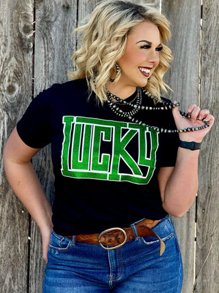 LUCKY BLOCK IN GLITTER TEE