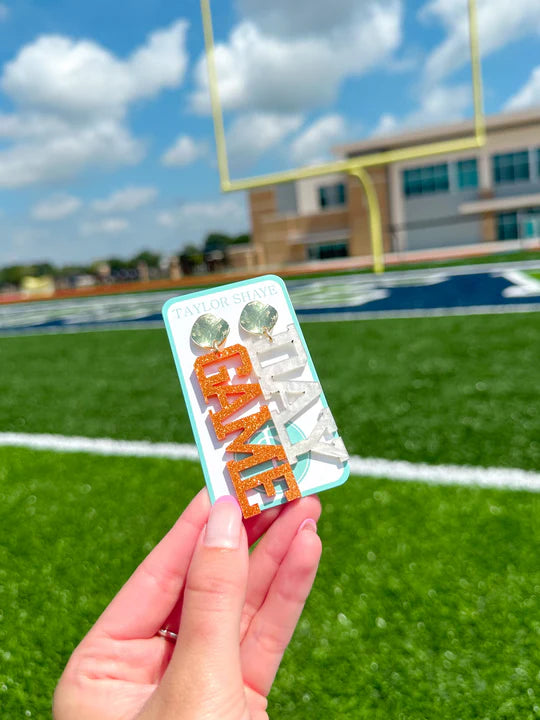 Acrylic Orange/White Gameday Drops