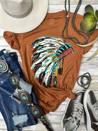 CALLIE ANN STELTER WATERCOLOR HEADDRESS TEE