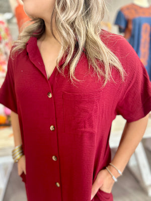 ADELINE BURGUNDY DRESS