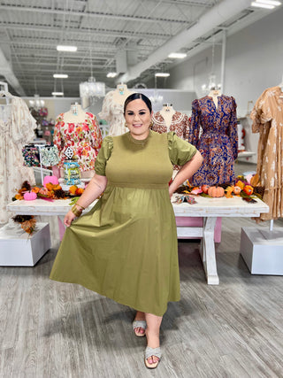 SALMA OLIVE DRESS