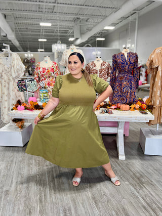 SALMA OLIVE DRESS