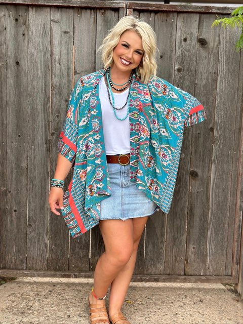 MAE TURQUOISE KIMONO