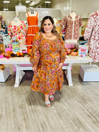 TANIA PAISELY MIDI DRESS
