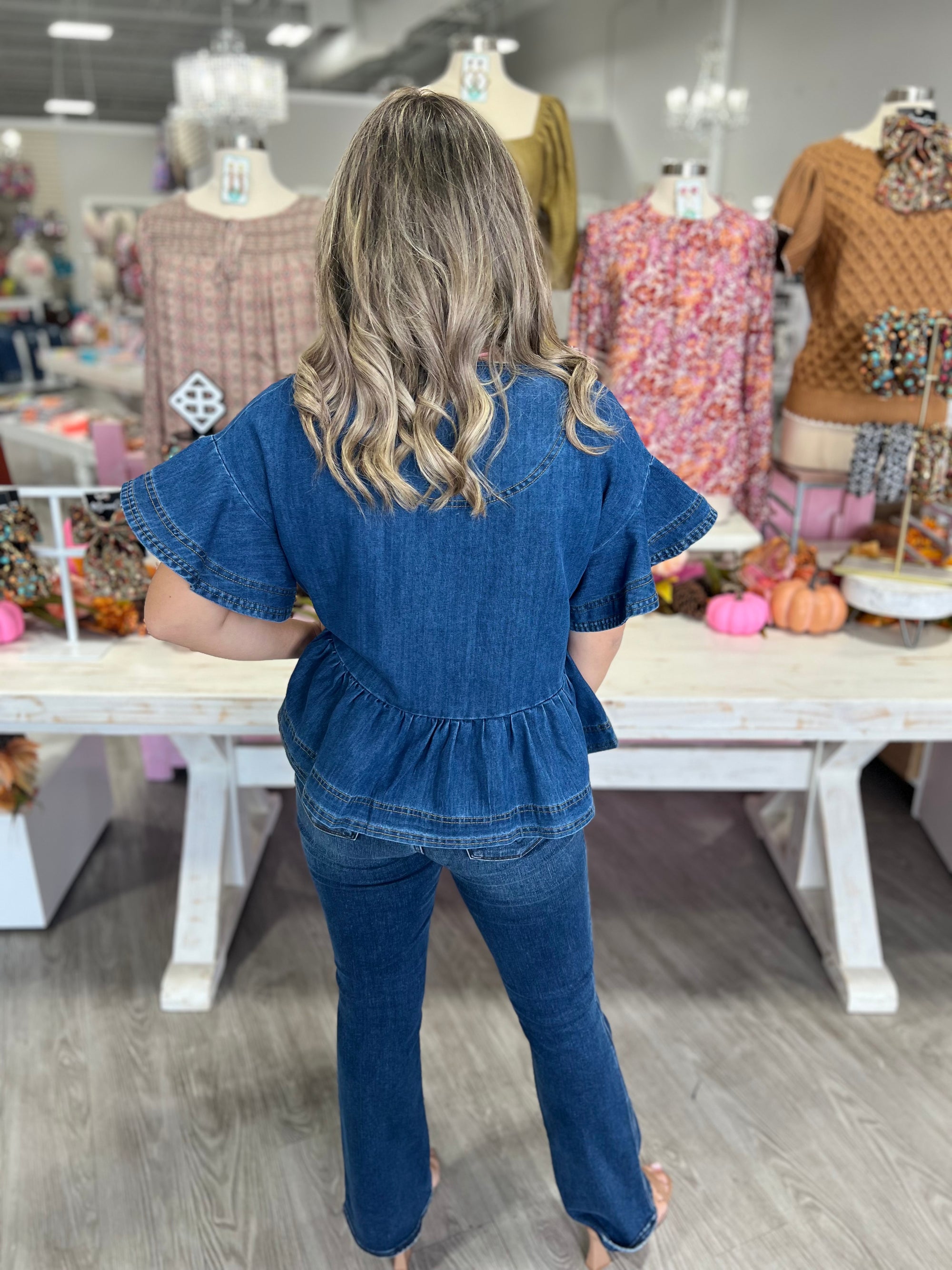 EMILY DENIM TOP