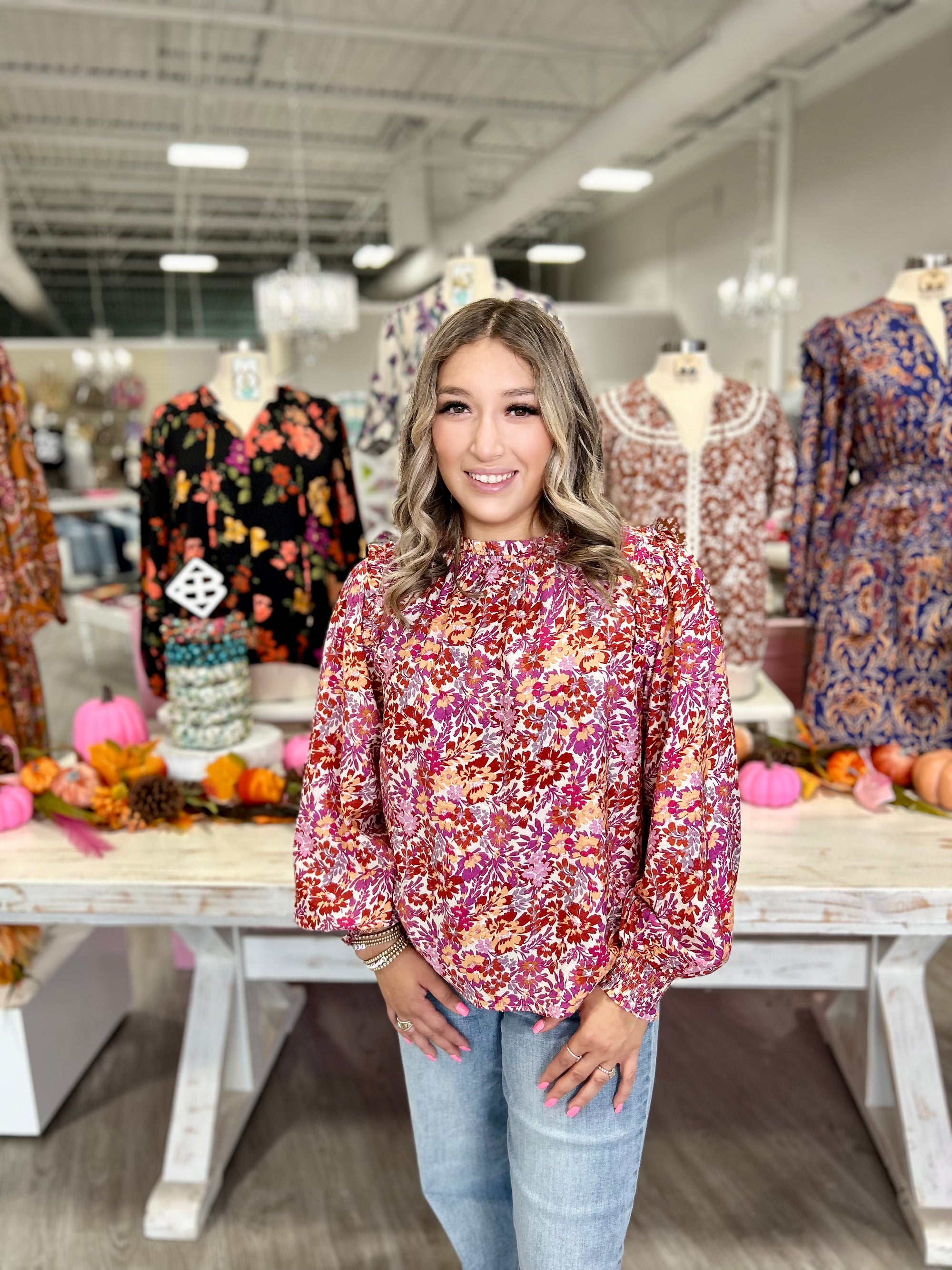 EVA FLORAL LONG SLEEVE TOP