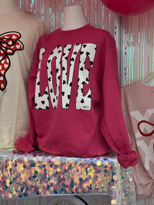 HOT PINK LOVE SWEATSHIRT