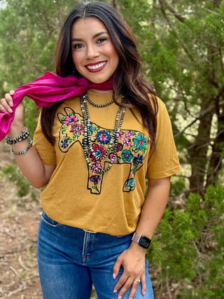 BARBARA'S FLORAL DONKEY TEE