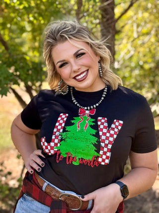 JOY IN RED & WHITE CHECKERED TEE