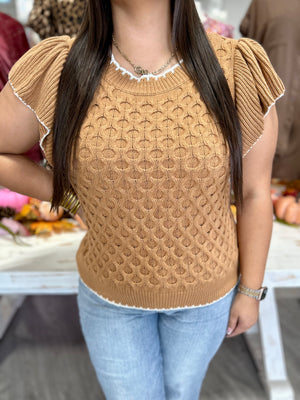 CAMEL KNIT TOP