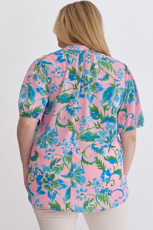 IRIS FLORAL V-NECK TOP