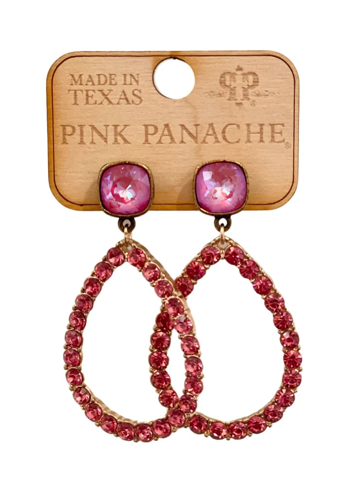 Pink lotus teardrop earring