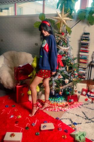 G Mistletoe Hand Sweatshirt - Navy