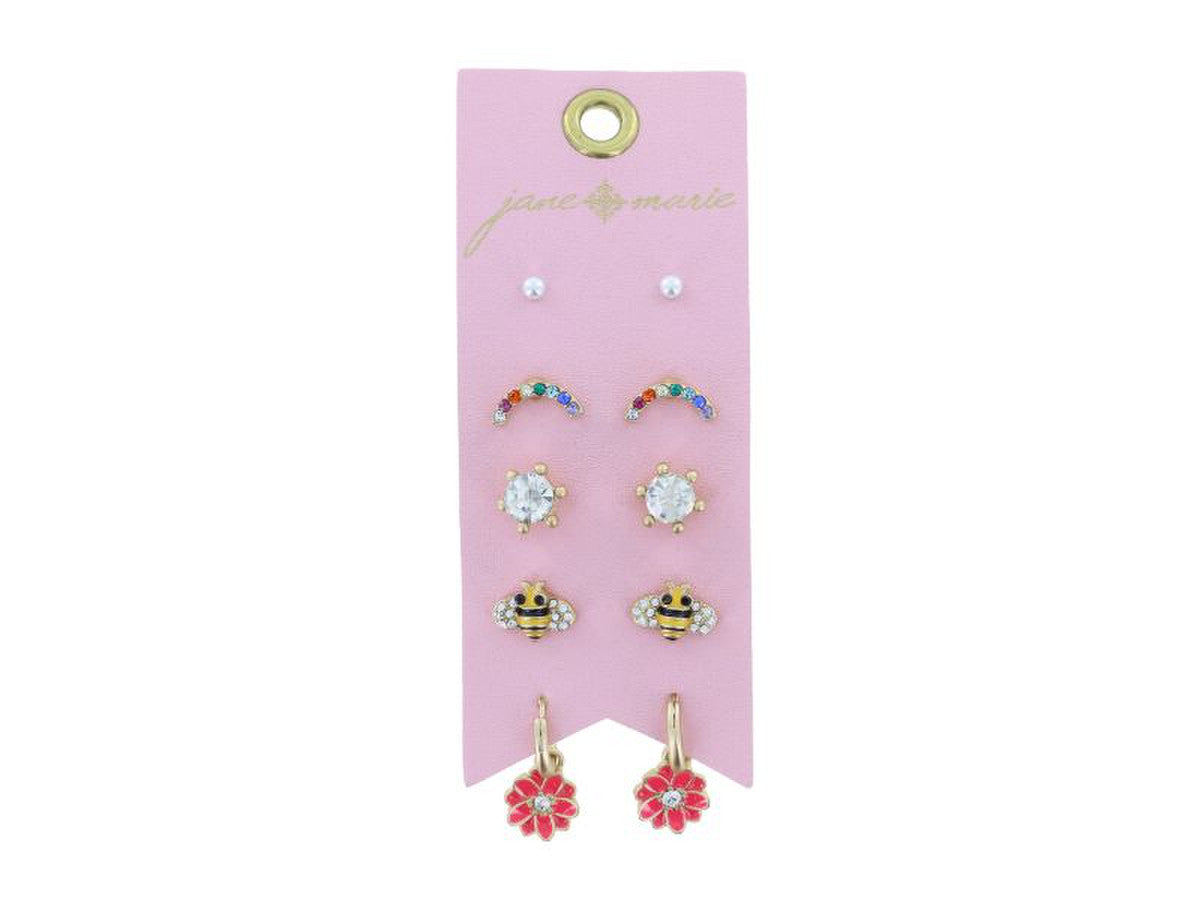 JANE MARIE STUD PACK BEE FLOWER