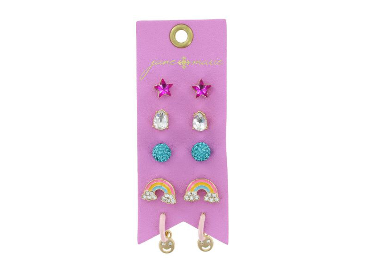 JANE MARIE STUD PACK SMILE HUGGIE RAINBOW