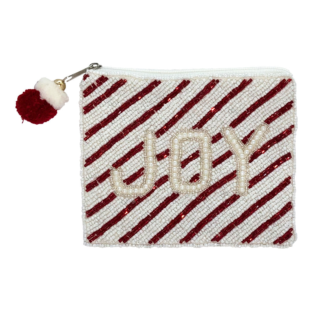 JOY CANDY CANE COIN POUCH