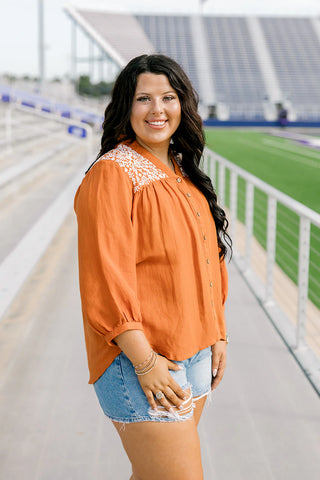 JANE BURNT ORANGE TOP