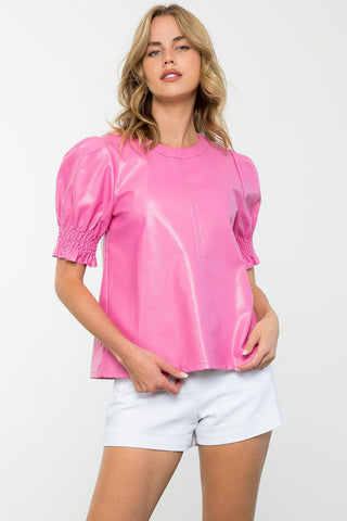 KATIE LEATHER TOP