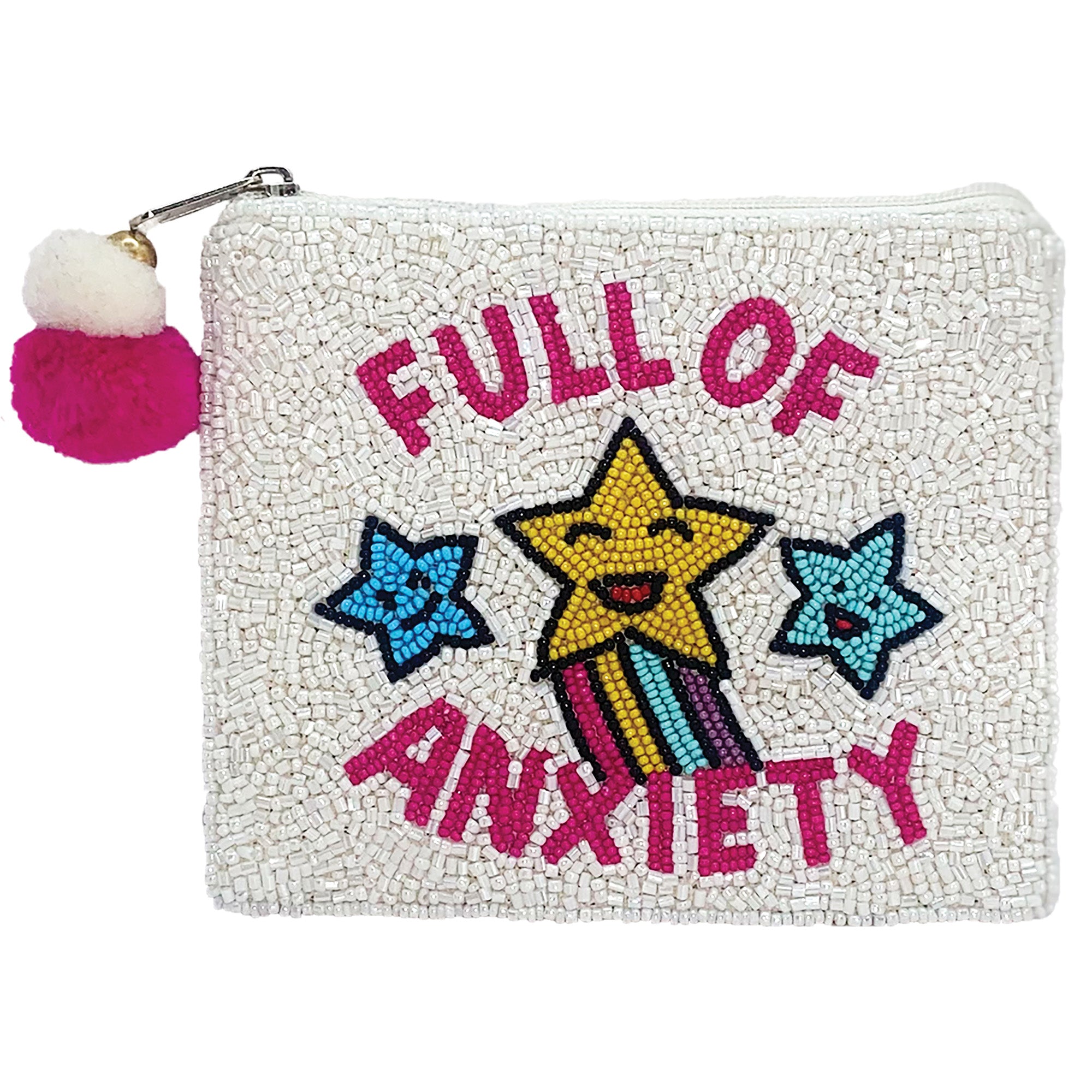 LA CHIC FULL OF ANXIETY BEADED POUCH