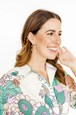 Leah Pearl Hoop Earrings