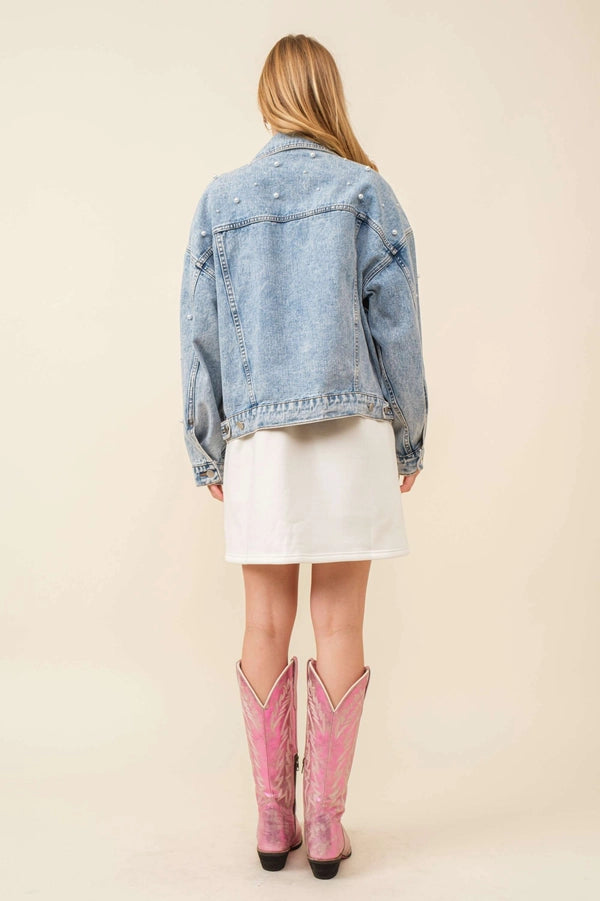 MILLIE PEARL DENIM JACKET