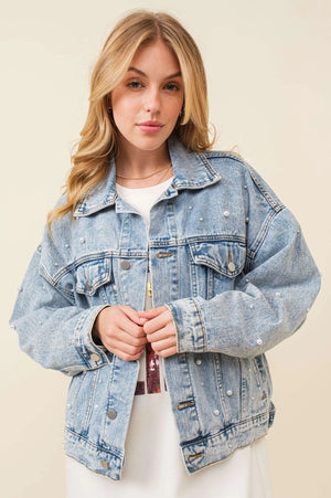 MILLIE PEARL DENIM JACKET