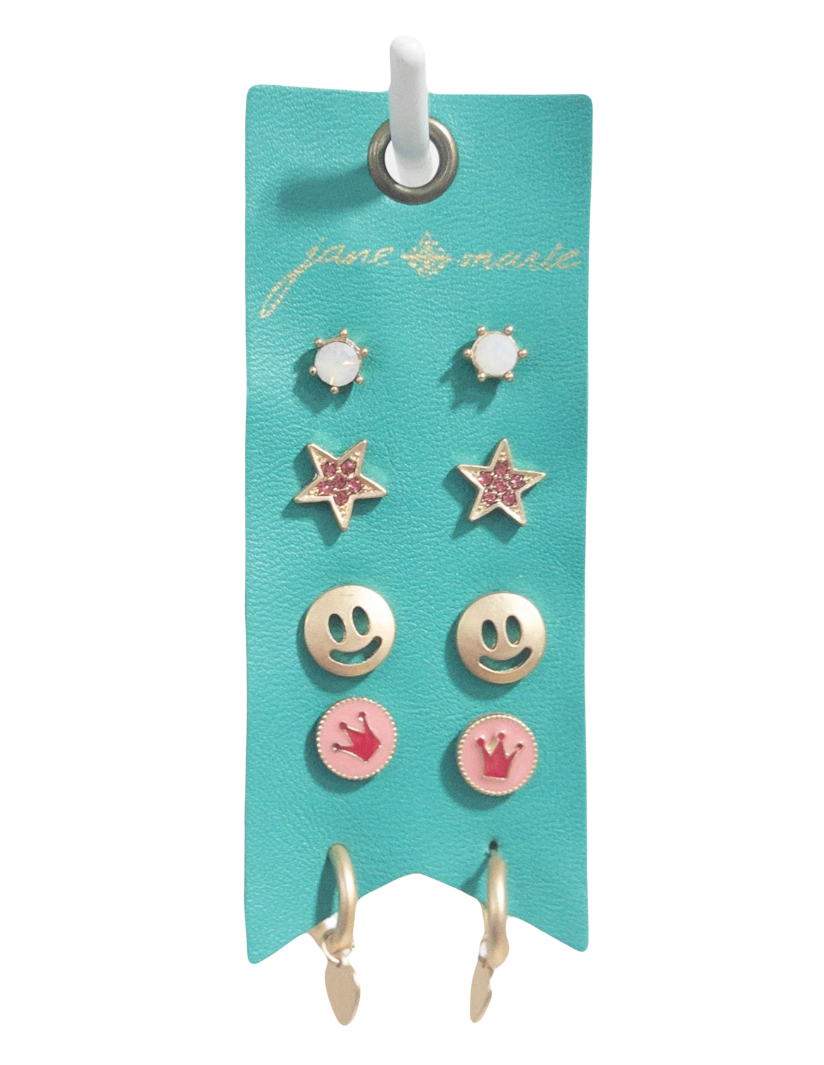 JANE MARIE STUD PACK PINK CROWN