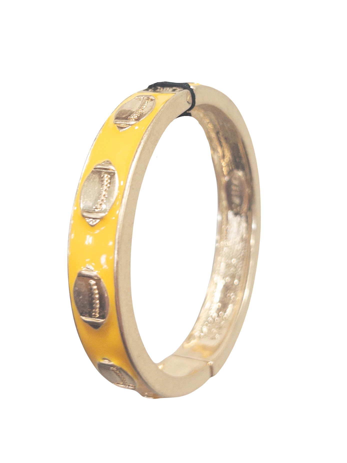 Game Day Enamel Football Hinge Bangle in Yellow