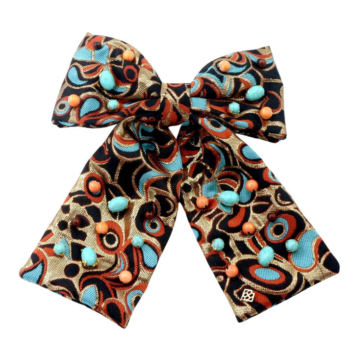 Brianna Cannon Meadow Butterfly Bow Barrette With Cabochons