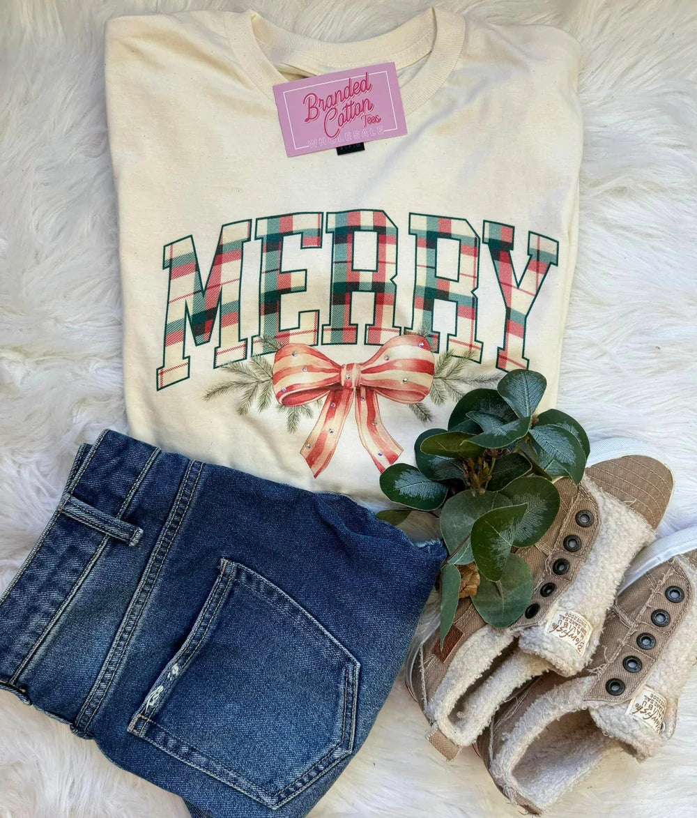 MERRY BOW CHRISTMAS TEE