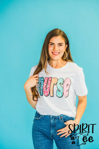 NURSE ANIMAL PRINT TEE