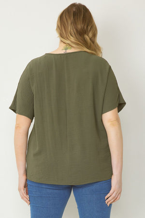 OLIVE GREEN BASIC TOP