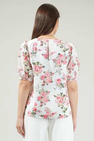LOLA FLORAL EYELET TOP