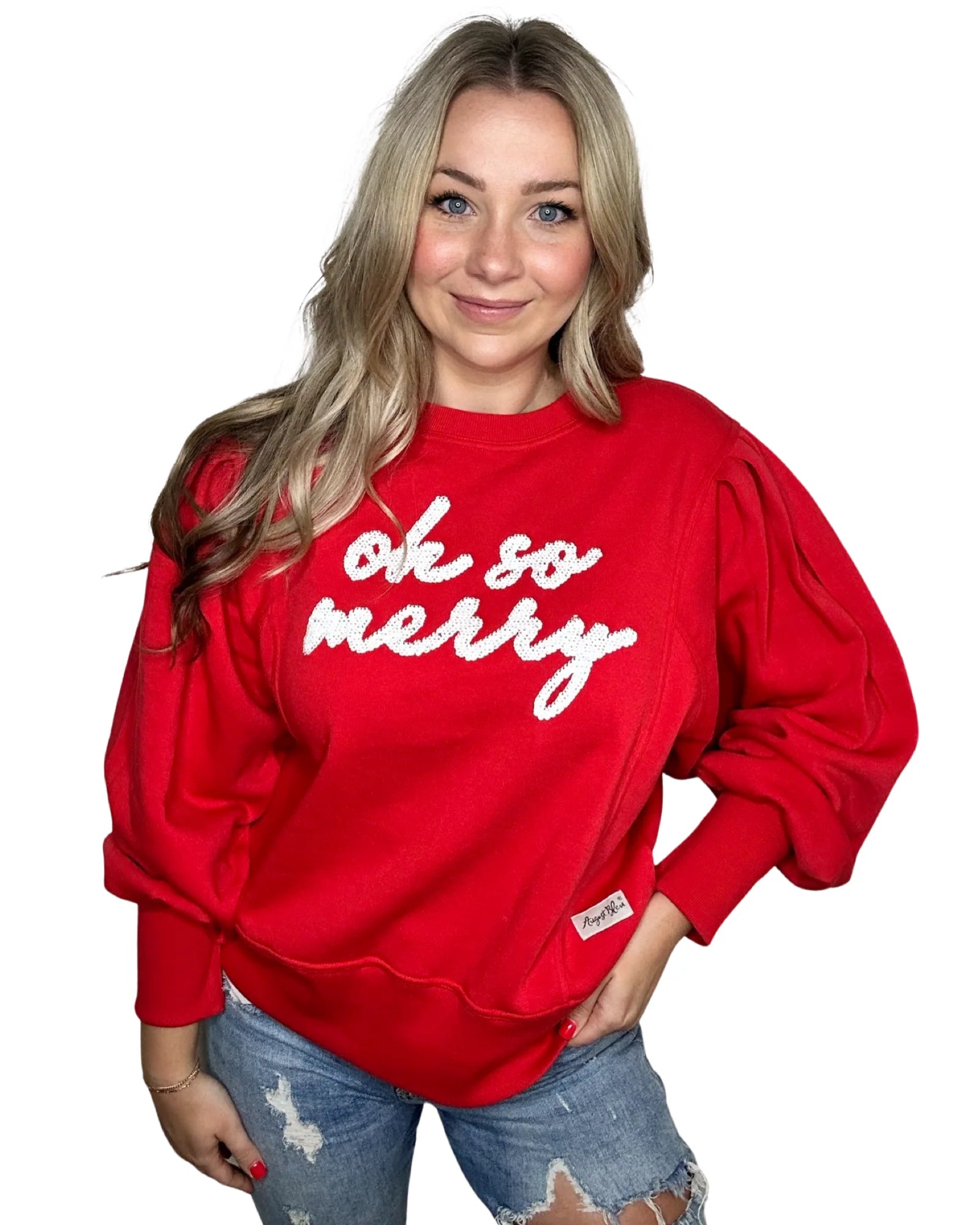 OH, SO MERRY RED LILY SWEATSHIRT