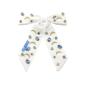 Los Angeles Chargers White Bow Barrette