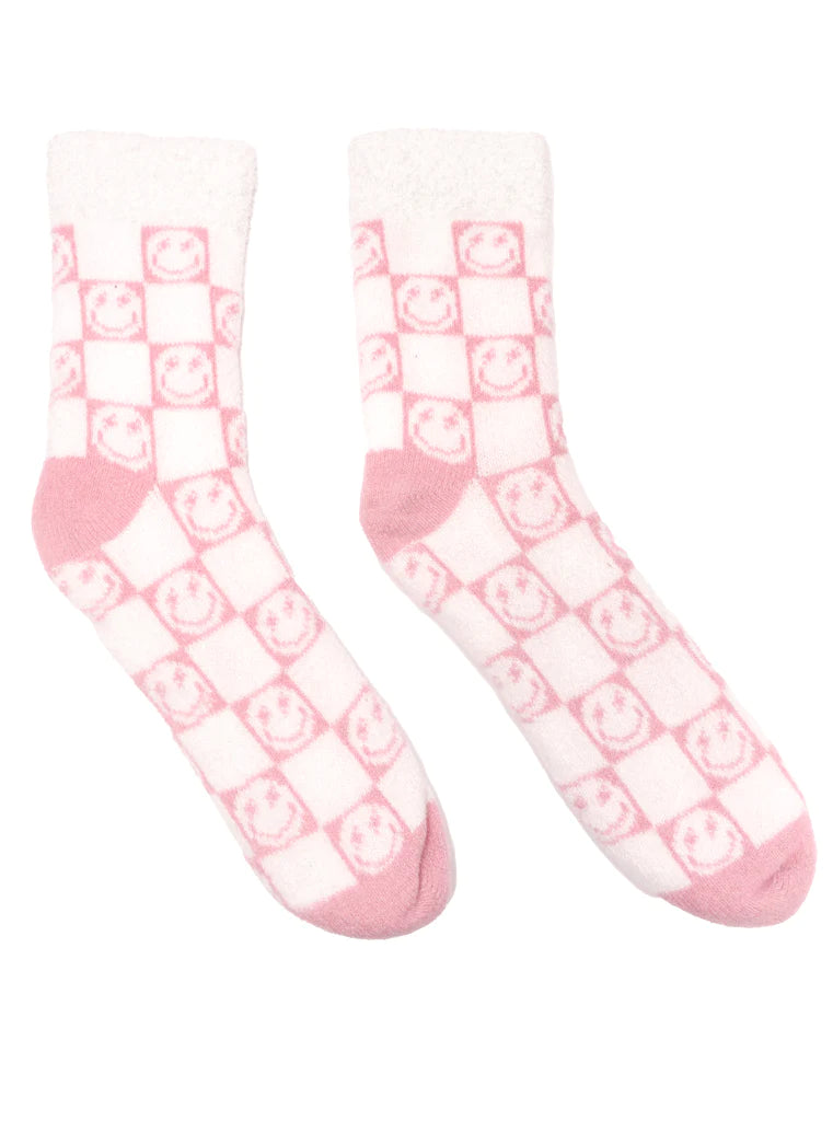 PINK BOLT WARM PLUSH SOCKS