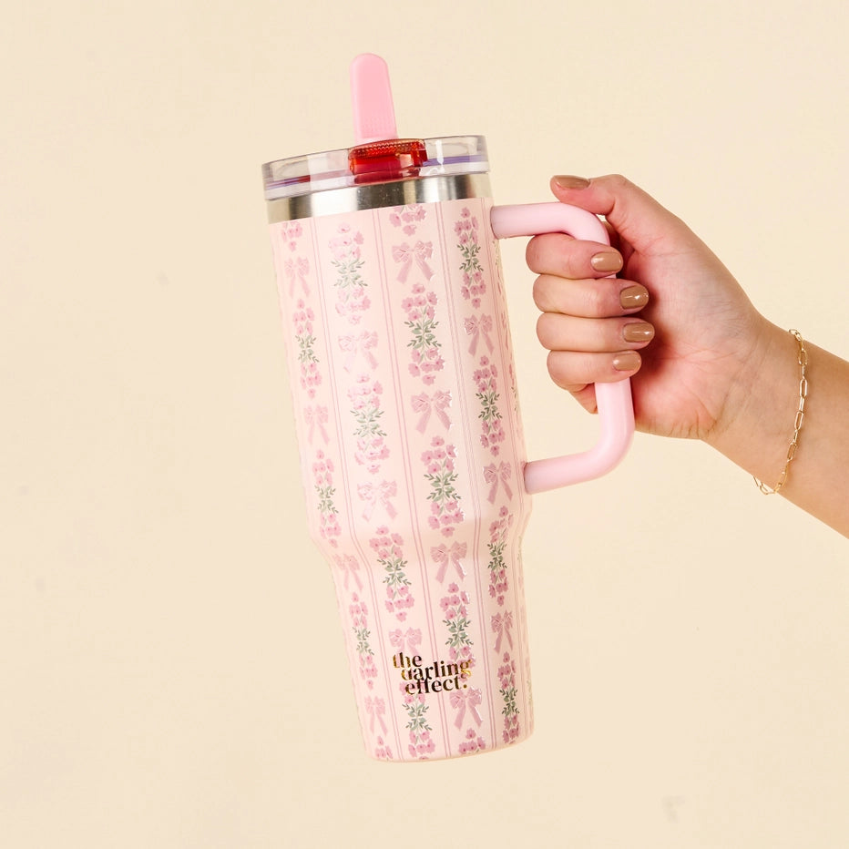 Oh So Fancy Pink-40 oz Lifestyle Flip Straw Tumbler