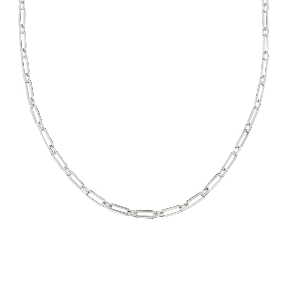 SILVER PAPER CLIP CHAIN NECKLACE