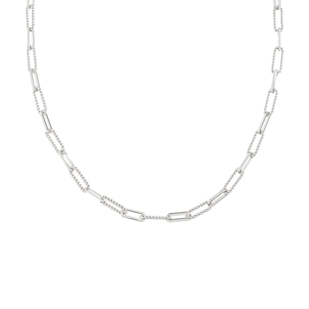SILVER TWISTED LINKS NECKLACE