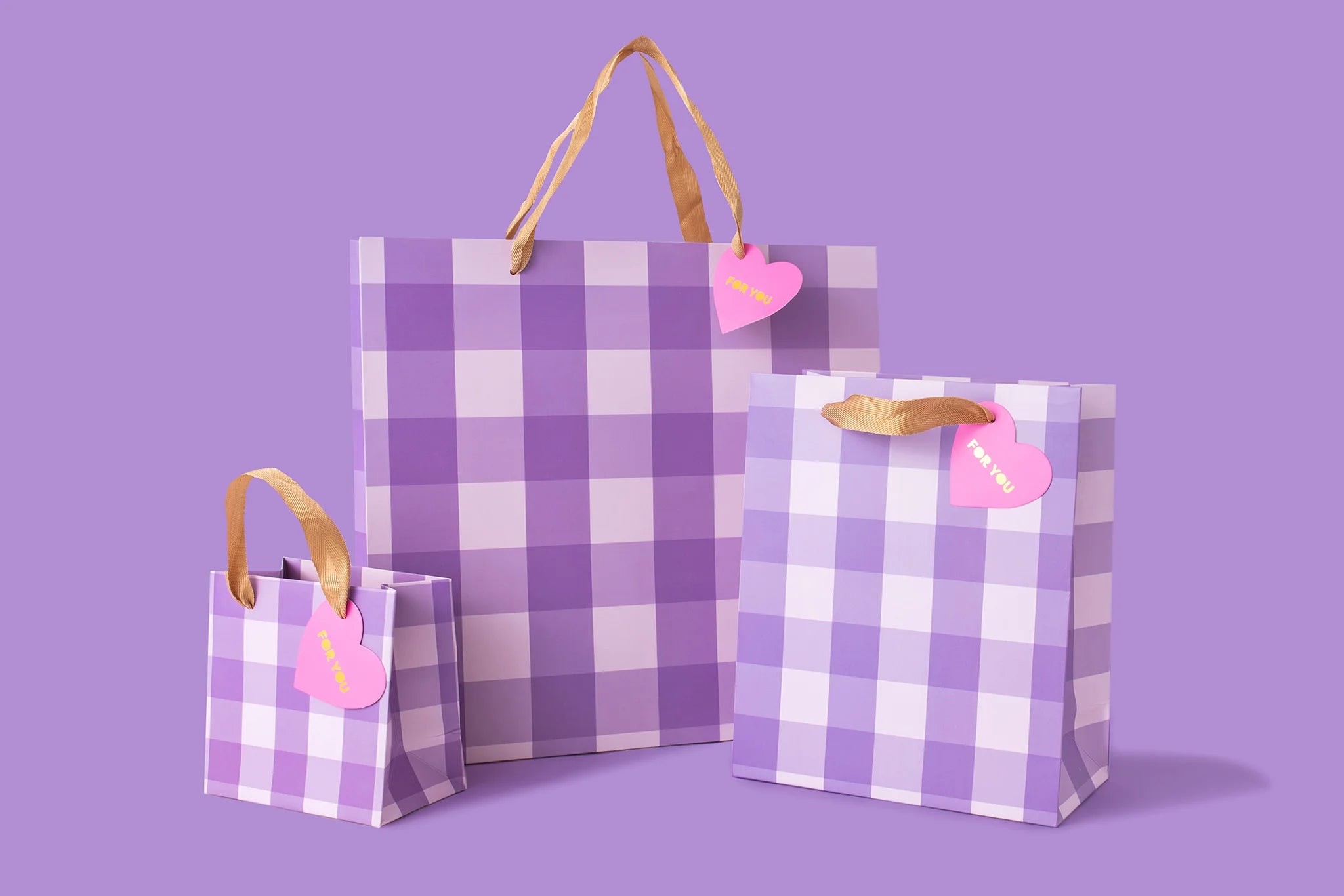 PURPLE GINGHAM SMALL GIFT BAG - Shop Southern Melon Boutique