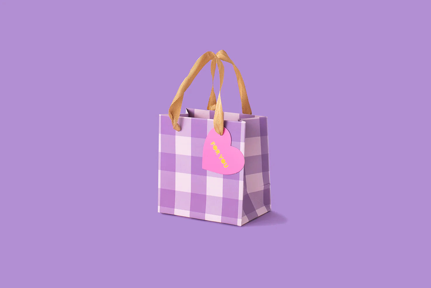 PURPLE GINGHAM SMALL GIFT BAG - Shop Southern Melon Boutique