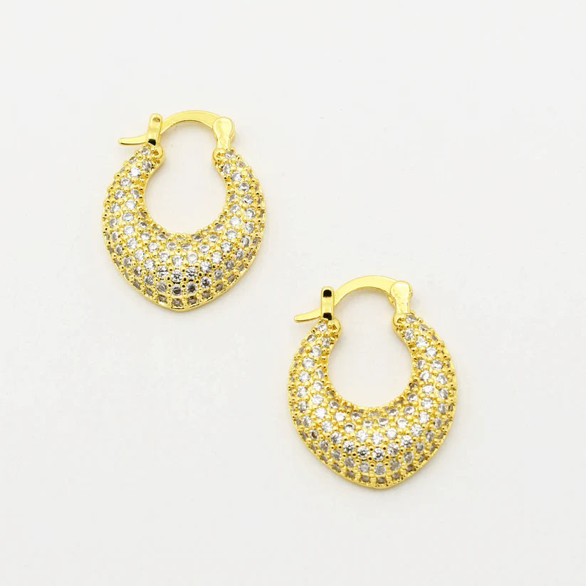 Pave Gold Hoops