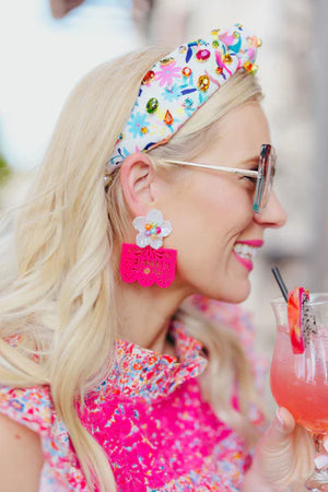 HOT PINK BRIANNA CANNON FIESTA PAPEL PICADO EARRINGS