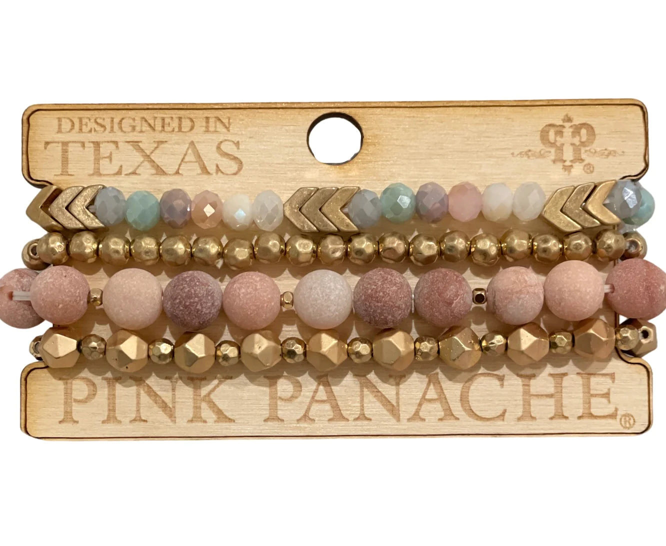 4-strand light multi-color bead bracelet
